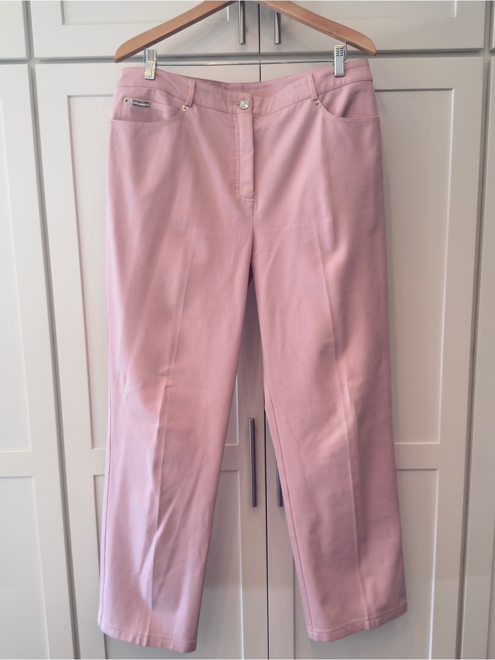 St. John Sport Dusty Pink Straight Leg Pants Size 14 Excellent Condition
